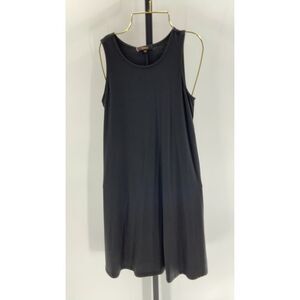 Quince Womens Tencel Jersey Mini Swing Dress Black Basic Sleeveless XS